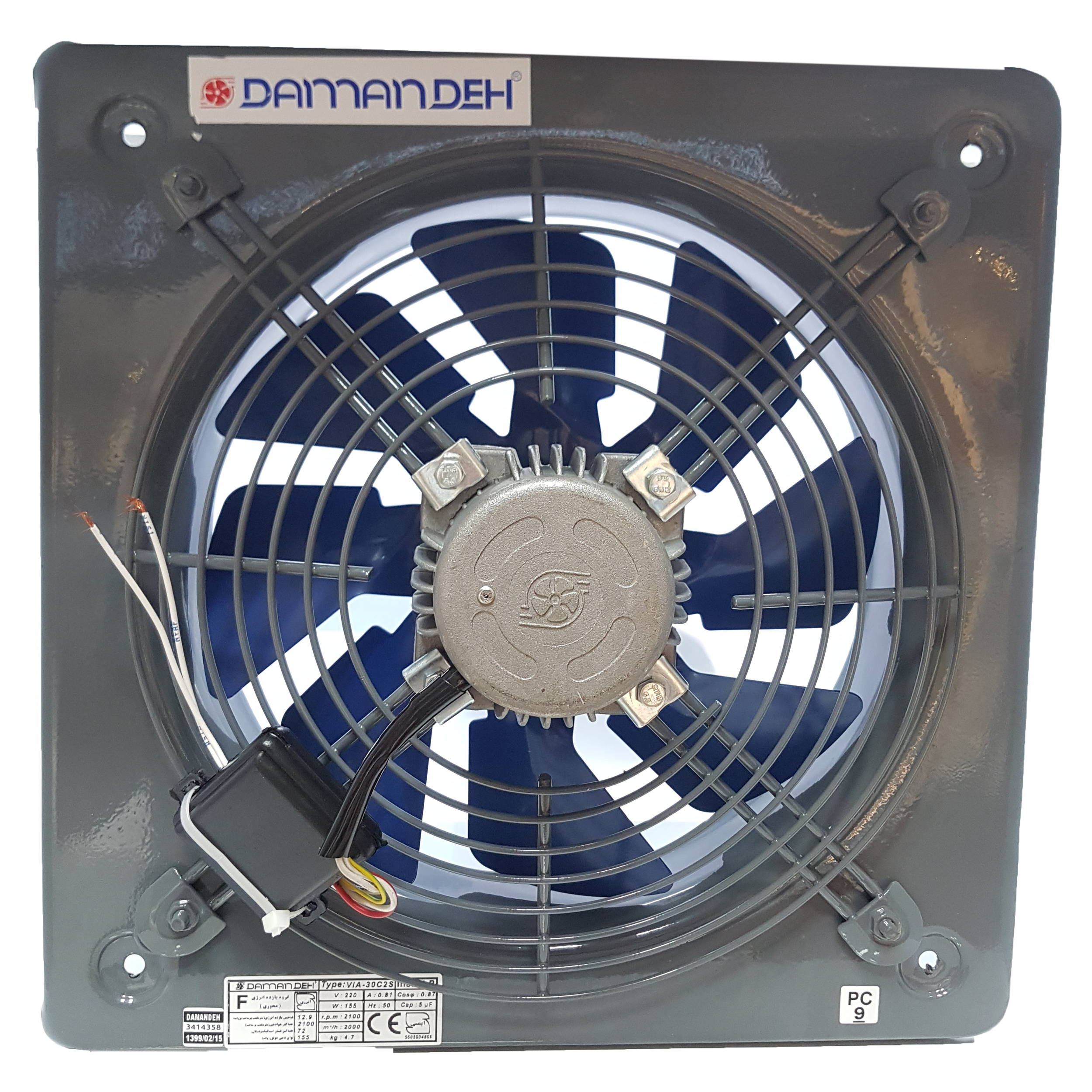 هواکش صنعتی با پروانه فلزی دمنده مدل VIA-40C4S