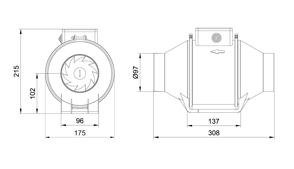 فن بین کانالی لاین ونت دمنده مدل VLN-10C2S