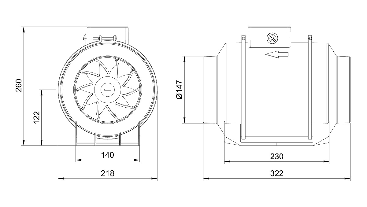 فن بین کانالی لاین ونت دمنده مدل VLN-15C2S-HP